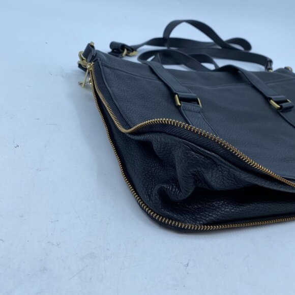 Fossil Black Leather Preston Expandable Messenger Bag | Small Messenger Style - Picture 8 of 10